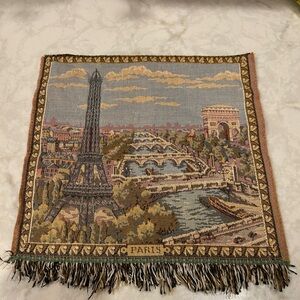 Vintage “Paris” Tapestry Wall Hanging- Small- Ready to Frame-EUC